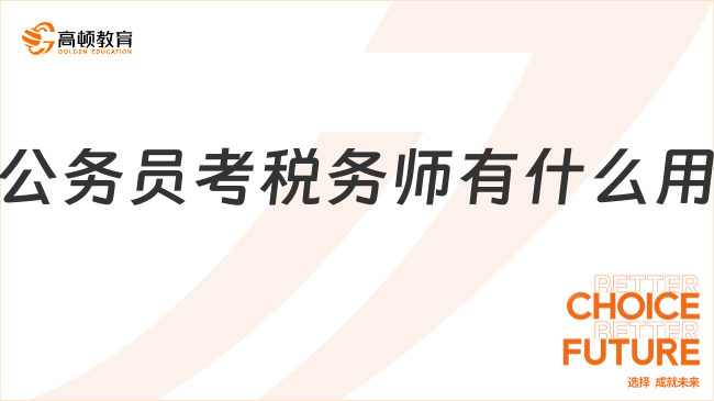 公务员考税务师有什么用？职业晋升+技能提升全解析